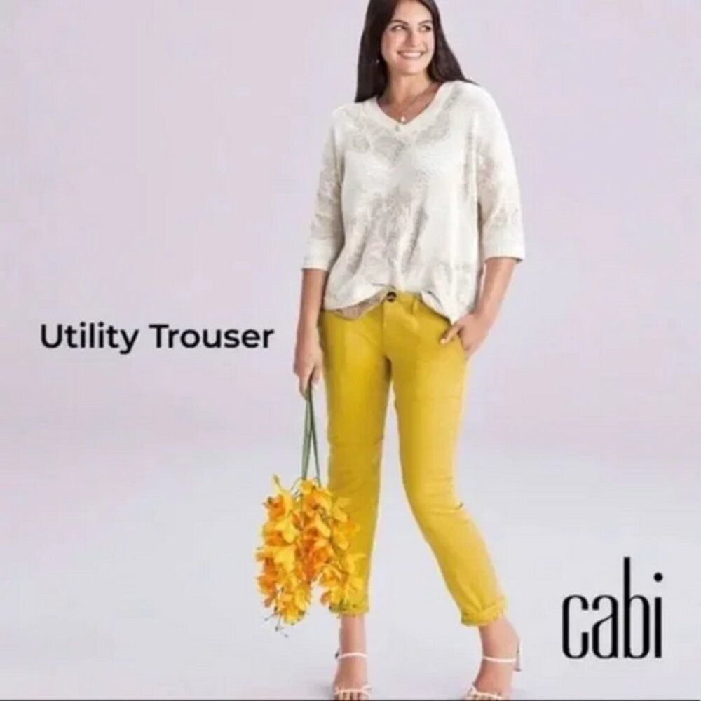 Cabi Utility Trouser Pants Size 6 Mustard Yellow … - image 2